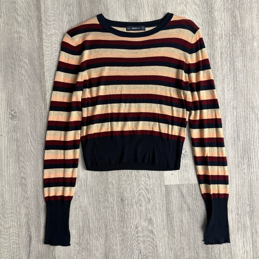 Zara Multicolor Striped Knit Top